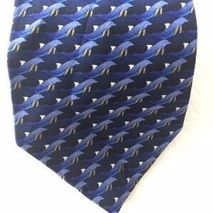 Nature Conservancy Blue Dolphins 100% Silk Tie